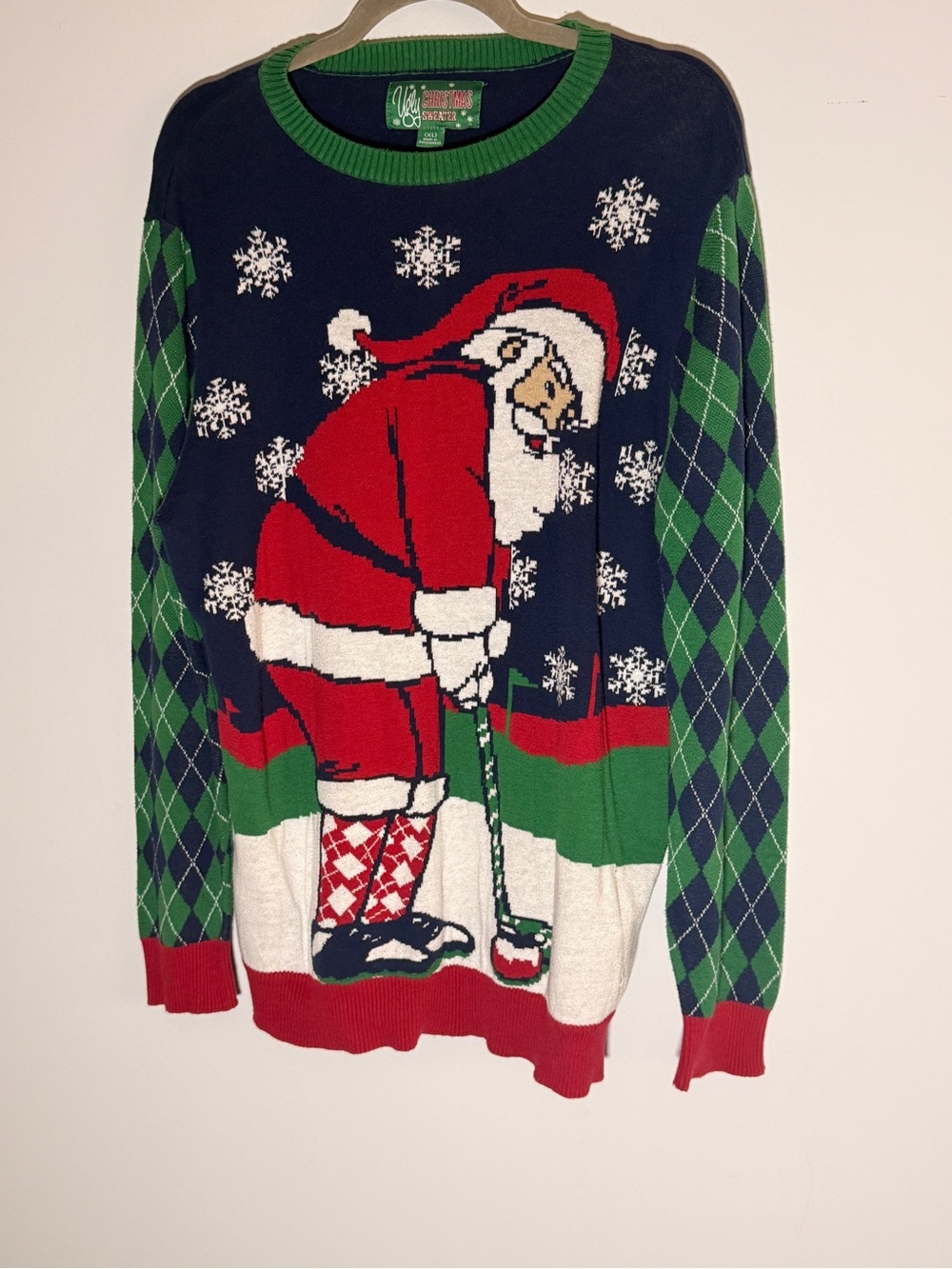 Ugly Christmas Sweater Men Crewneck - Red/Navy/Green/White